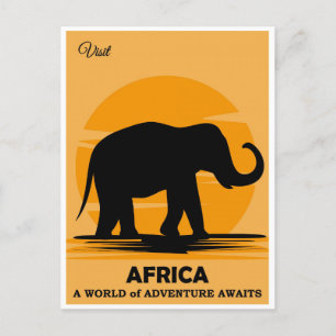  Bezoek Afrika Afrikaanse olifant Travel Briefkaart