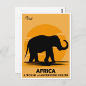  Bezoek Afrika Afrikaanse olifant Travel Briefkaart (Voorkant / Achterkant)