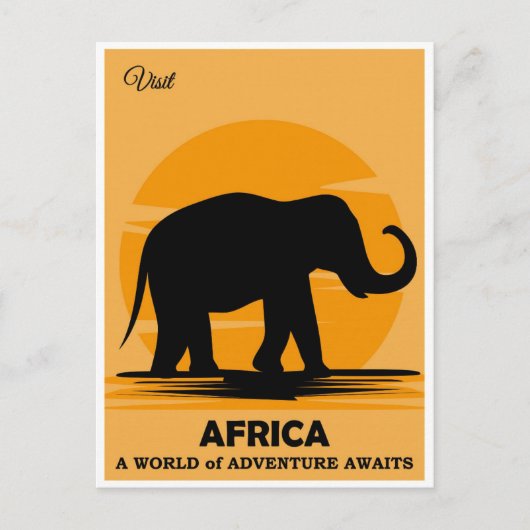  Bezoek Afrika Afrikaanse olifant Travel Briefkaart (Voorkant)