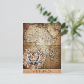 Bezoek Afrika Kaart Tijger Bloemen Reizen (Staand voorkant)