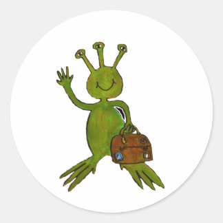 Bezoek Alien Range Ronde Sticker