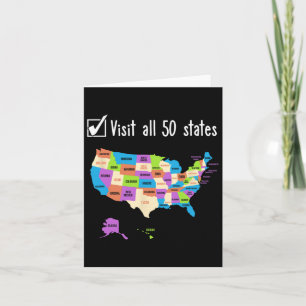 Bezoek alle 50 staten Gift USA Bucket List Kaart