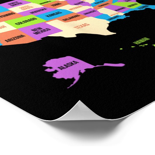 Bezoek alle 50 staten Gift USA Bucket List Poster (Hoek)