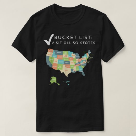 Bezoek alle 50 staten shirt USA map gift voor trav (Design voorkant)