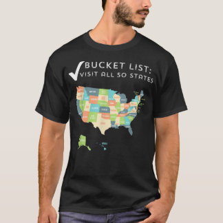 Bezoek alle 50 staten shirt USA map gift voor trav