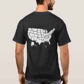 Bezoek alle 50 staten Verenigde Staten Kaart 2 Sid T-shirt (Achterkant)