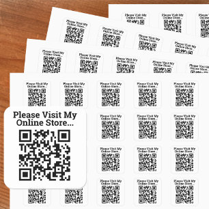 Bezoek alstublieft Mijn Online Winkel QR Code Ontw Vierkante Sticker