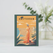  Bezoek Amsterdam Nederlands Vrouw Reizen Toerisme Briefkaart (Staand voorkant)