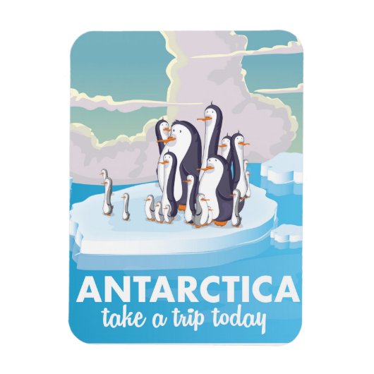 Bezoek Antarctica Oude reisposter Magneet (Verticaal)