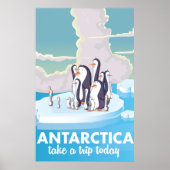 Bezoek Antarctica Vintage-poster Poster (Voorkant)