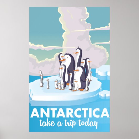 Bezoek Antarctica Vintage reisposter Poster (Voorkant)