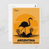  Bezoek Argentinië Flamingo Travel Briefkaart (Voorkant / Achterkant)