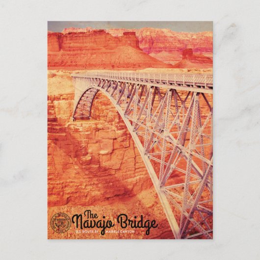 bezoek Arizona Navajo Bridge Travel Briefkaart (Voorkant)