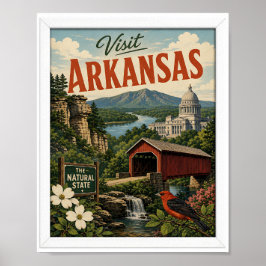 Bezoek Arkansas Reis Vintage Poster