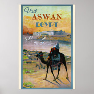 Bezoek Aswan, Egypte Poster