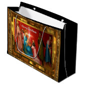 Bezoek Baby Jezus Kerstmis Groot Cadeauzakje (Voorkant Gekanteld)