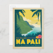 Bezoek Beauful Na Pali, Hawaii Briefkaart (Voorkant / Achterkant)