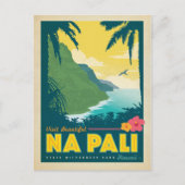 Bezoek Beauful Na Pali, Hawaii Briefkaart (Voorkant)