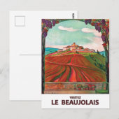 Bezoek Beaujolais, Frankrijk. Frans wijnjaar Briefkaart (Voorkant / Achterkant)