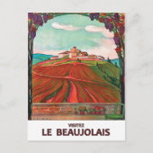 Bezoek Beaujolais, Frankrijk. Frans wijnjaar Briefkaart (Voorkant)