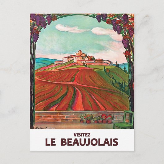 Bezoek Beaujolais, Frankrijk. Frans wijnjaar Briefkaart (Voorkant)