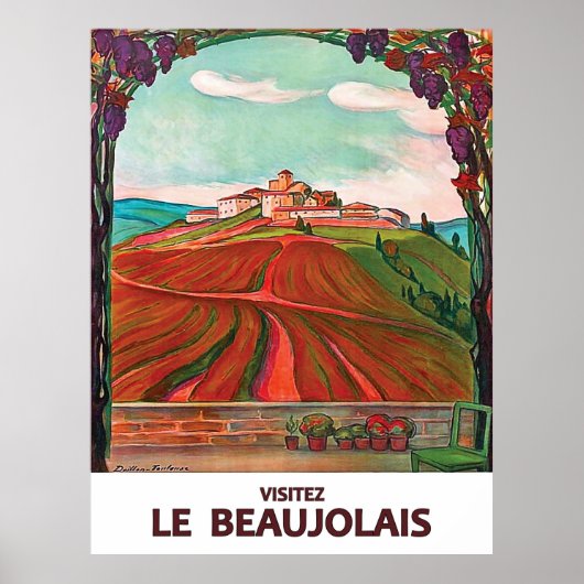 Bezoek Beaujolais, Frankrijk. Frans wijnjaar Poster (Voorkant)