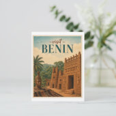 Bezoek Benin Reizen Vintage Briefkaart (Staand voorkant)