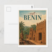 Bezoek Benin Reizen Vintage Briefkaart (Voorkant / Achterkant)