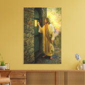 Bezoek bij zonsopgang Jezus Klop op een rustieke d Canvas Afdruk (Insitu (Woonkamer))