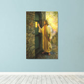 Bezoek bij zonsopgang Jezus Klop op een rustieke d Canvas Afdruk (Insitu (Houten vloer))