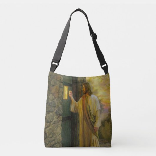 Bezoek bij zonsopgang Jezus Klop op een rustieke d Crossbody Tas (Voorkant)