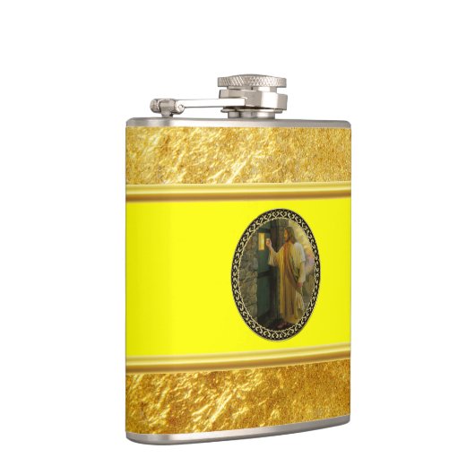 Bezoek bij zonsopgang Jezus Klop op een rustieke d Heupfles (Rechts)