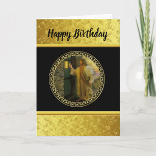 Bezoek bij zonsopgang Jezus Klop op een rustieke d Kaart