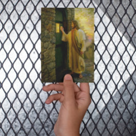 Bezoek bij zonsopgang Jezus Klop op een rustieke d Kaart