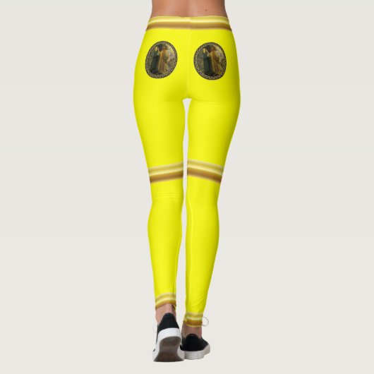 Bezoek bij zonsopgang Jezus Klop op een rustieke d Leggings (Achterkant)