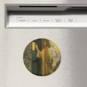 Bezoek bij zonsopgang Jezus Klop op een rustieke d Magneet (Insitu (Vaatwasser))