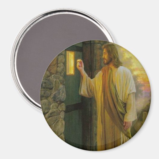Bezoek bij zonsopgang Jezus Klop op een rustieke d Magneet (Voorkant / Achterkant)