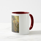 Bezoek bij zonsopgang Jezus Klop op een rustieke d Mok (Voorkant rechts)