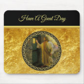 Bezoek bij zonsopgang Jezus Klop op een rustieke d Muismat (Voorkant)