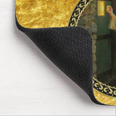 Bezoek bij zonsopgang Jezus Klop op een rustieke d Muismat (Hoek)