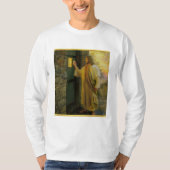 Bezoek bij zonsopgang Jezus Klop op een rustieke d T-shirt (Voorkant)