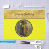 Bezoek bij zonsopgang Jezus Klop op een rustieke d Tissuepapier (Craft)