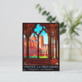 Bezoek Brittany, Frankrijk, Franse kathedraal,  Briefkaart (Staand voorkant)
