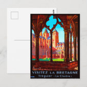 Bezoek Brittany, Frankrijk, Franse kathedraal,  Briefkaart (Voorkant / Achterkant)