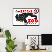 Bezoek Brookfield Zoo Vintage Poster (Thuiskantoor)