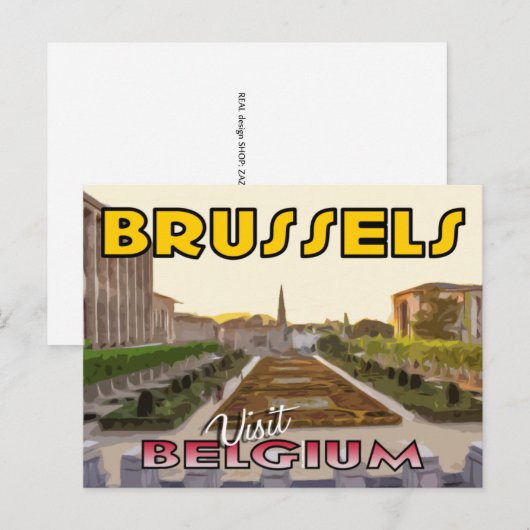 Bezoek Brussel, België Briefkaart (Voorkant / Achterkant)