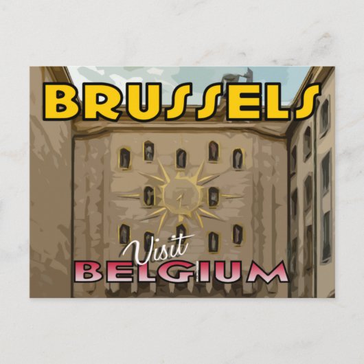 Bezoek Brussel, België Briefkaart (Voorkant)
