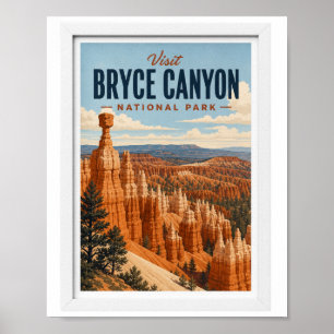 Bezoek Bryce Canyon National Park Reis Vintage Poster
