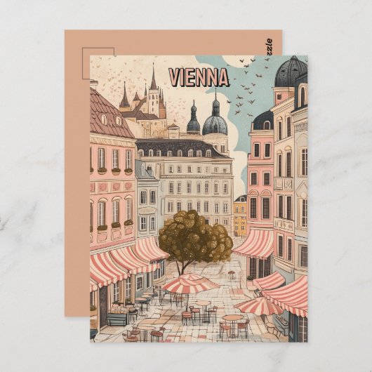 Bezoek Café's van Wenen Briefkaart (Voorkant / Achterkant)