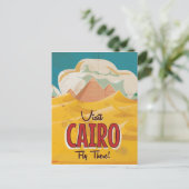 Bezoek Caïro Egypte vintage reisposter Briefkaart (Staand voorkant)